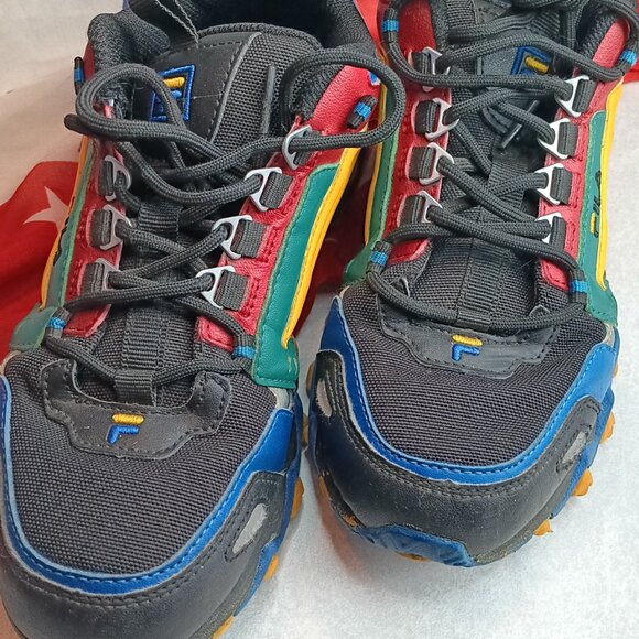 FILA Oakmont TR Gray Multicolor Leather Textile Lace Low Top Sneaker in boys 5 - Picture 3 of 5